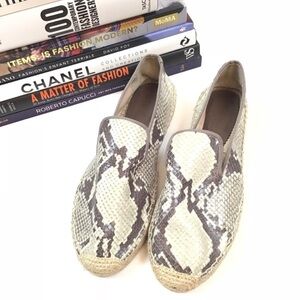 Elyse Walker Flats Blair Espadrille Snake Slip On Shoes